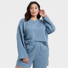 Women's Plus Size Ottoman Sweatshirt - A New Day Blue