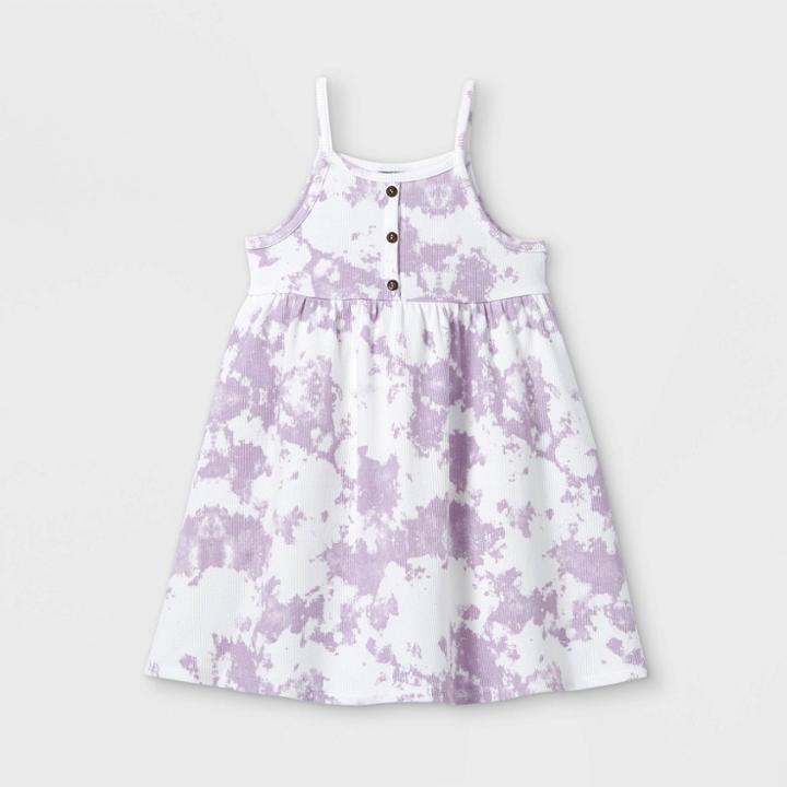 Toddler Girls' Rib Henley Tank Dress - Art Class Purple