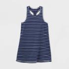 Toddler Girls' Tank Top Striped Knit Dress - Cat & Jack Navy 12m, Toddler Girl's, Blue