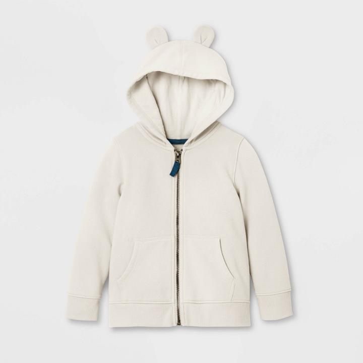 Toddler Fleece Zip-up Hoodie - Cat & Jack White 12m, Toddler Unisex