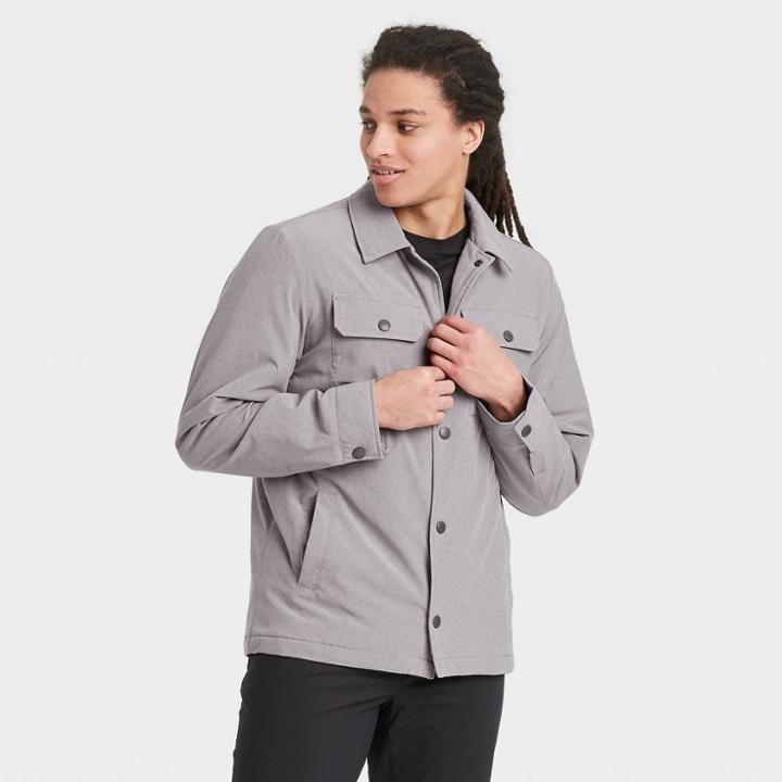 Men's Shirt Jacket - All In Motion Heather Gray