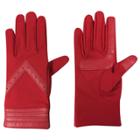 Isotoner Women's Smartdri Spandex With Quilted Hem Unlined Gloves - Red, Black