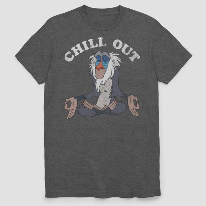 Adult Disney Chill Out Short Sleeve Graphic T-shirt - Gray