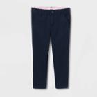 Toddler Girls' Skinny Slim Fit Uniform Chino Pants - Cat & Jack Navy