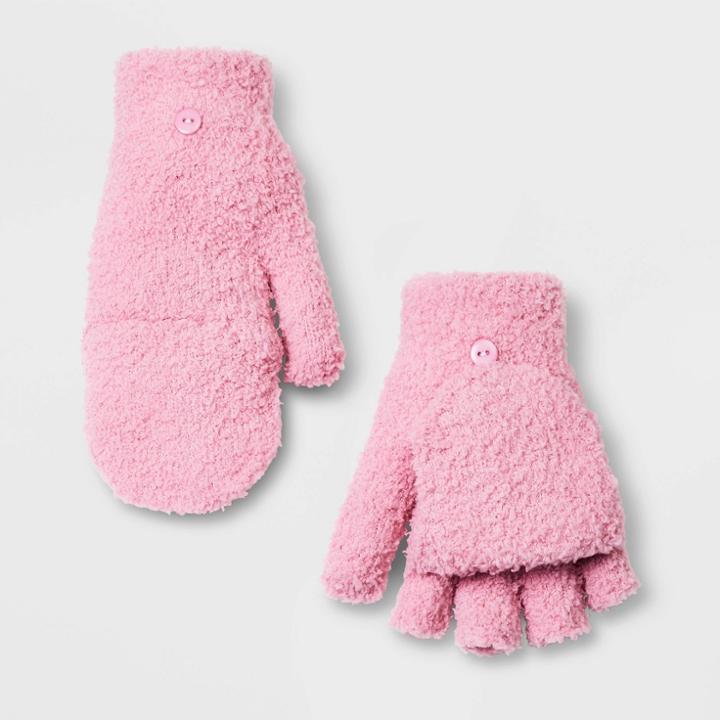 Kids' Flip-top Gloves - Cat & Jack Pink