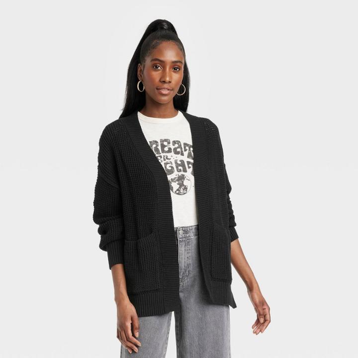 Women's Open-front Cardigan - Universal Thread Black