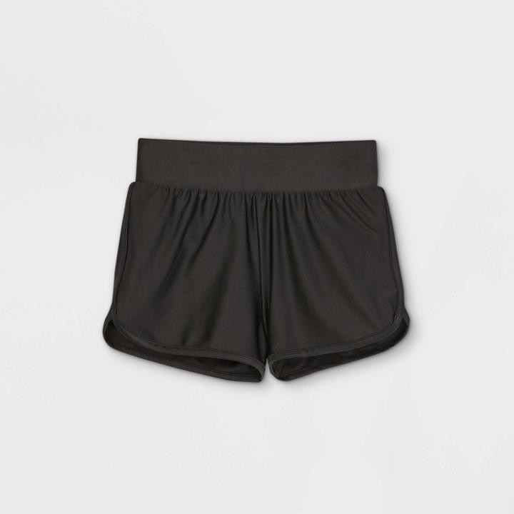 Girls' Mesh Lining Swim Bottoms - Art Class Black