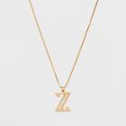 Gold Plated Initial Z Pendant Necklace - A New Day Gold, Gold - Z