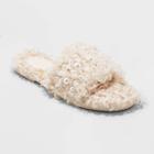 Women's Adrienne Slip-on Embellished Slide Slippers - A New Day Cream