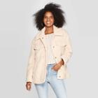 Women's Long Sleeve Sherpa Jacket With Pockets - Knox Rose Oatmeal Xs, Women's, Beige