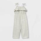 Toddler Girls' Striped Tank Jumpsuit - Art Class Cream/black