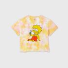 The Simpsons Women's Lisa Simpson Plus Size Short Sleeve Cropped Graphic T-shirt - Yellow