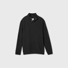 Men's Tall Standard Fit 1/4 Snap Fleece Sweatshirt - Goodfellow & Co Black