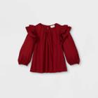 Women's Ruffle 3/4 Sleeve Blouse - Universal Thread Red
