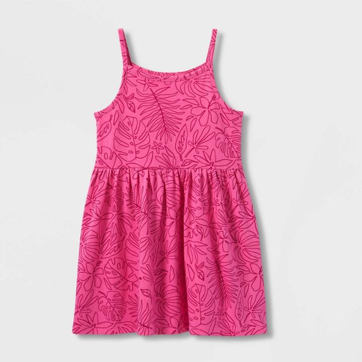 Toddler Girls' Printed Cotton Tank Dress - Cat & Jack Pink