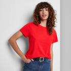Women's Short Sleeve Boxy Baby T-shirt - Wild Fable Red