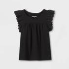 Girls' Slub-knit Eyelet T-shirt - Cat & Jack Black