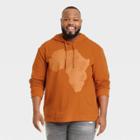 No Brand Black History Month Men's Plus Size Africa Hooded Sweatshirt - Rust Brown