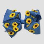 Girls' Nickelodeon Jojo Siwa Denim With Sunflowers Bow Hair Clip,