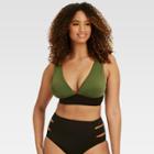 Beach Betty By Miracle Brands Women's Slimming Control Over The Shoulder Bikini Top - Olive