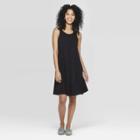 Women's Regular Fit Sleeveless Round Neck Knit Tank Dress - A New Day Black