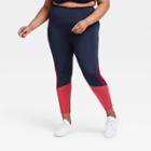 Women's Plus Size Sculpted High-rise Colorblock 7/8 Leggings 24 - All In Motion Red/navy 1x, Women's, Size: