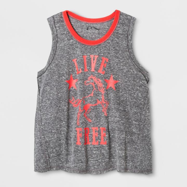 Target Girls' Graphic Tank Top - Art Class Gray