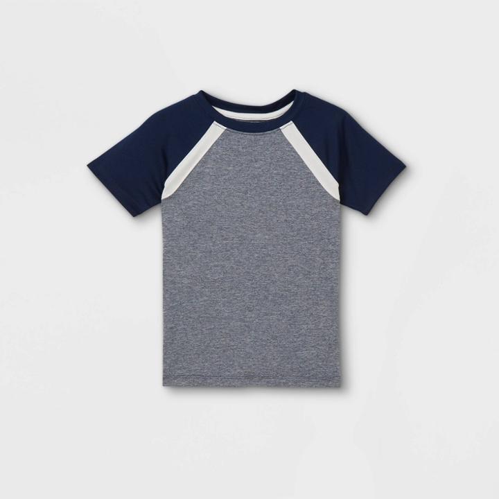 Toddler Boys' Colorblock Athletic Short Sleeve T-shirt - Cat & Jack Navy