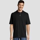 Hanes Men's Short Sleeve X-temp Performance Pique Polo Shirt - Black