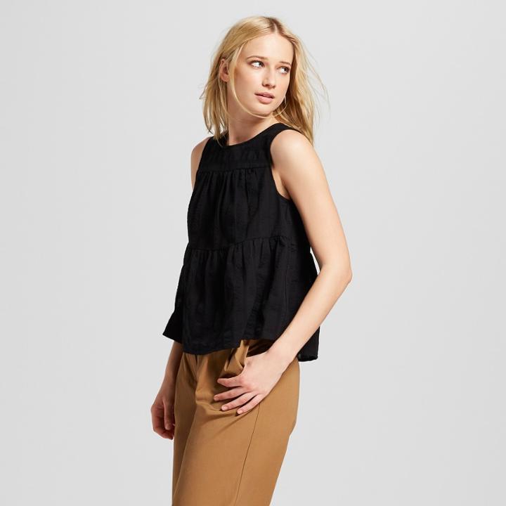 Women's Sleeveless Tiered Tank Top - Who What Wear Black