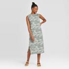 Women's Camo Print Sleeveless Knit Dress - Universal Thread Green