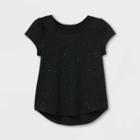 Toddler Girls' Sparkle Short Sleeve T-shirt - Cat & Jack Black