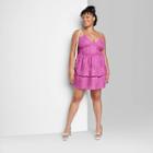 Women's Plus Size Sleeveless Tiered Fit & Flare Dress - Wild Fable Plum Purple