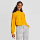 Women's Long Sleeve Blouse - A New Day Yellow