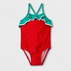 Toddler Girls' Strawberry One Piece Swimsuit - Cat & Jack Red