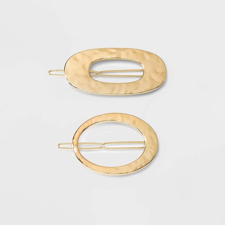 Squiggly Claw Clip Set 2pc - A New Day Assorted Blues