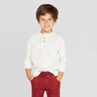 Toddler Boys' Long Sleeve Henley Pullover Sweater - Cat & Jack Off-white 12m, Boy's, Brown