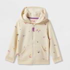 Toddler Girls' Printed Fleece Zip-up Hoodie - Cat & Jack Cream
