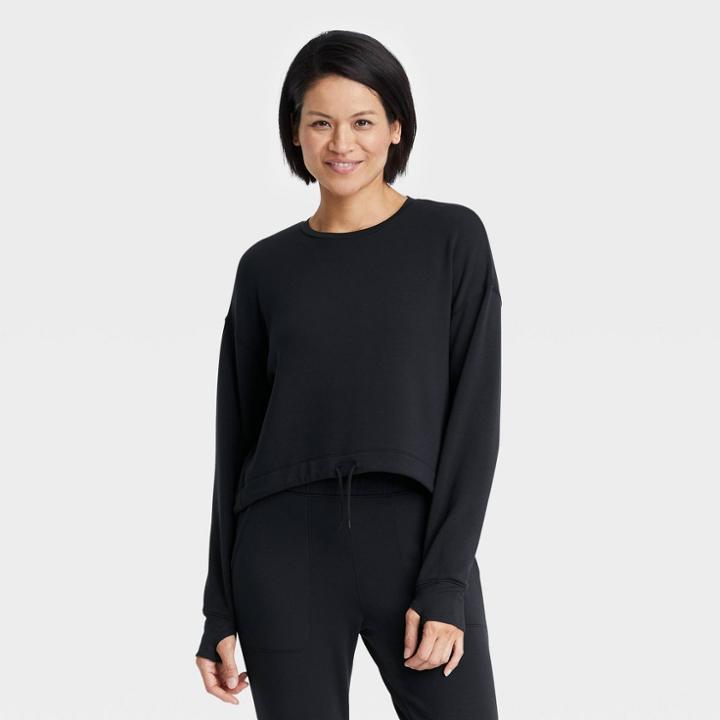 All In Motion Women's Cozy Soft Fleece Crewneck Pullover Sweatshirt - All In