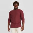 Men's Big & Tall Regular Fit Long Sleeve Textured Crew Neck T-shirt - Goodfellow & Co Red
