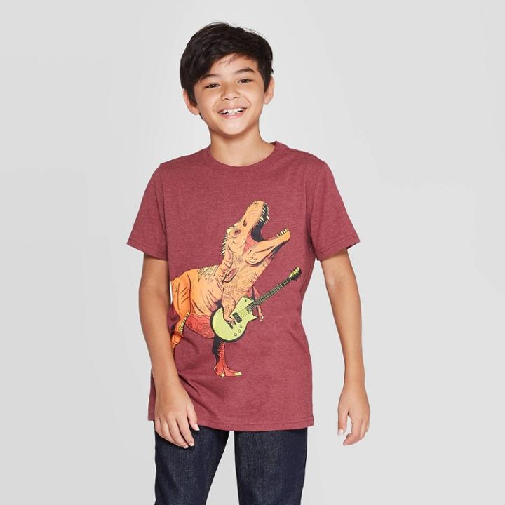 Petiteboys' Dinosaur Short Sleeve Graphic T-shirt - Cat & Jack Red L, Boy's,