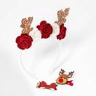 Toddler Girls' 3pk Reindeer Holiday And Clip Set - Cat & Jack White/red