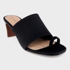 Women's Ruth Toe Ring Wood Heeled Pumps - Who What Wear Black