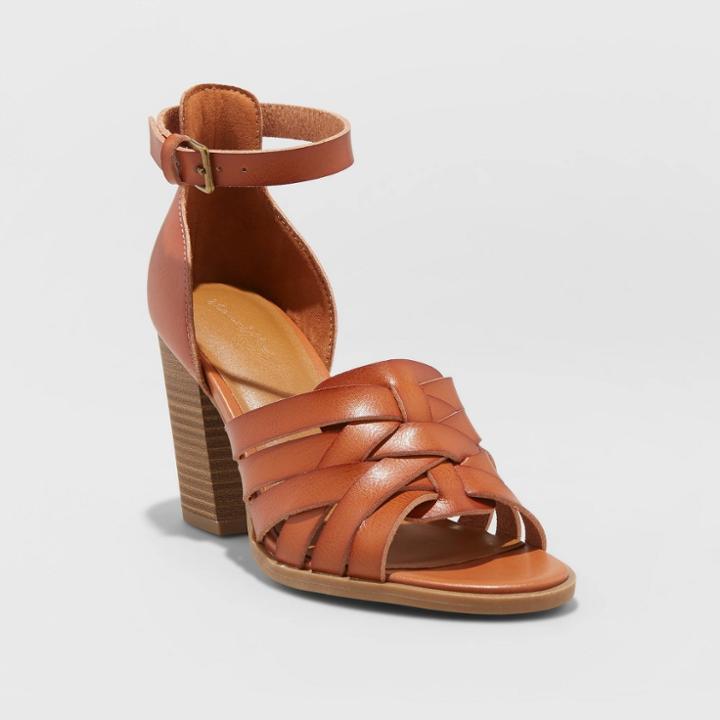 Women's Addie Faux Leather Heels - Universal Thread Cognac