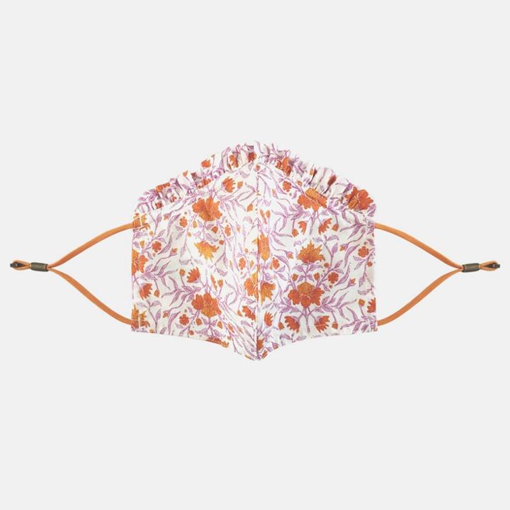 Women's Ruffle Trim Face Mask - Universal Thread White
