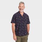Men's Regular Fit Camp Collar Short Sleeve Button-down Shirt - Goodfellow & Co Deep Blue