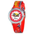 Boys' Disney Cars Stainless Steel Time Teacher Watch - Red