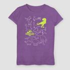 Girls' Jurassic World Fallen Kingdom Dinosaur Doodle T-shirt - Purple