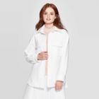 Women's Long Sleeve Shirt Jacket - Prologue White