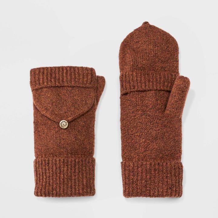 Women's Flip Top Mitten - Universal Thread Rust